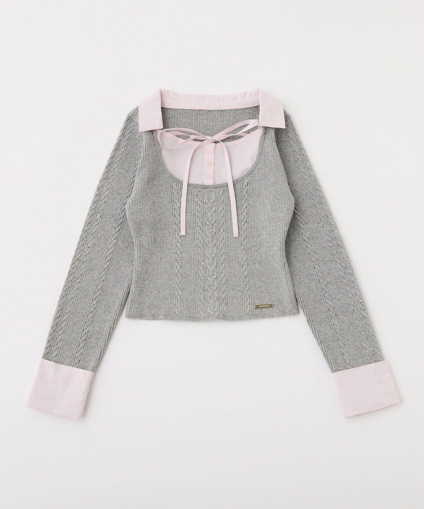 襯衫拼接針織衫