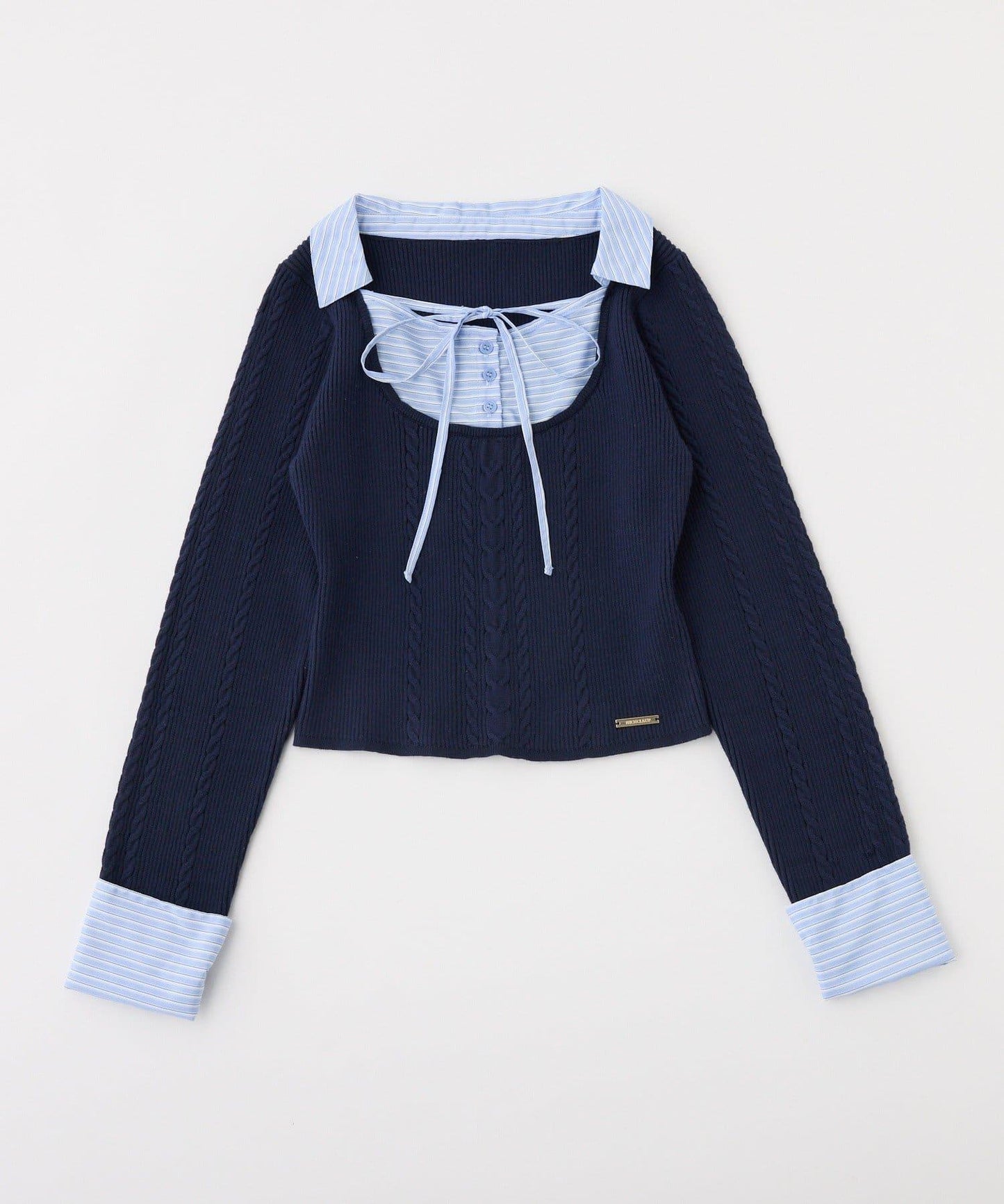 襯衫拼接針織衫