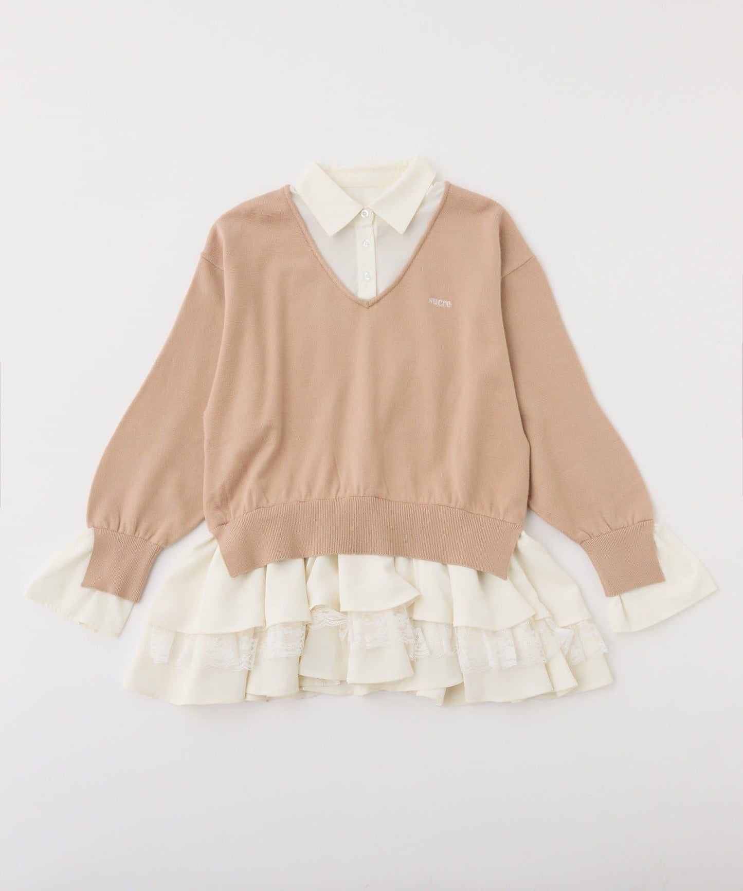 襯衫拼接針織連衣裙