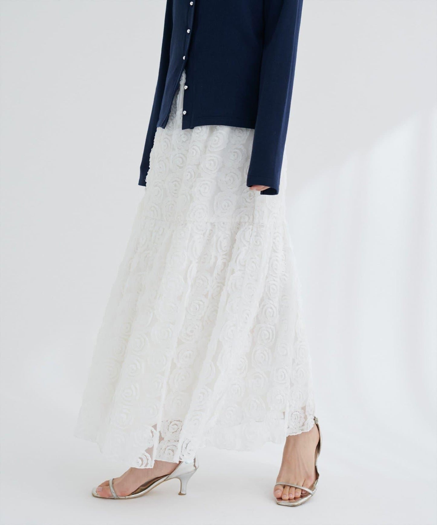 花卉網紗蓬鬆半身裙