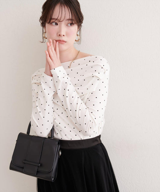 波點圖案垂墜感套頭衫
