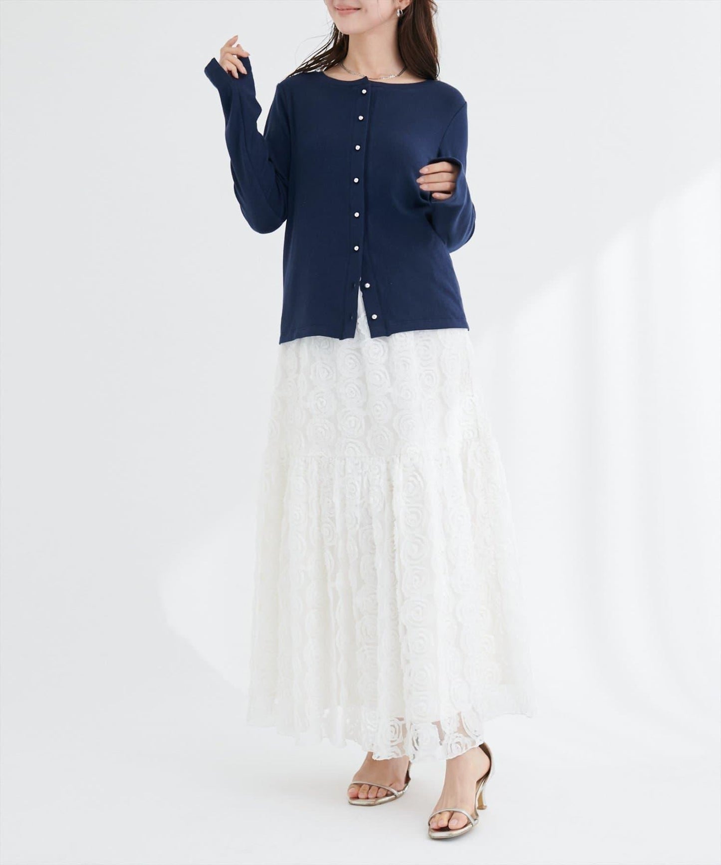 花卉網紗蓬鬆半身裙