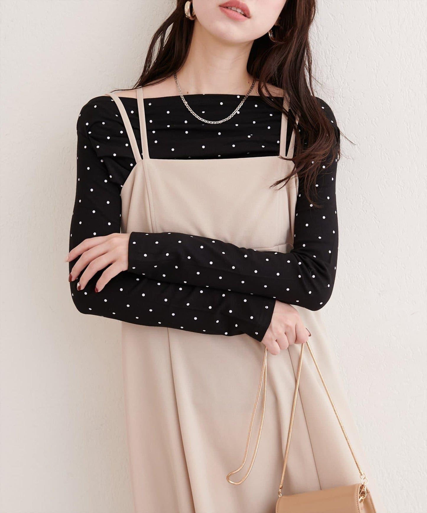 波點圖案垂墜感套頭衫