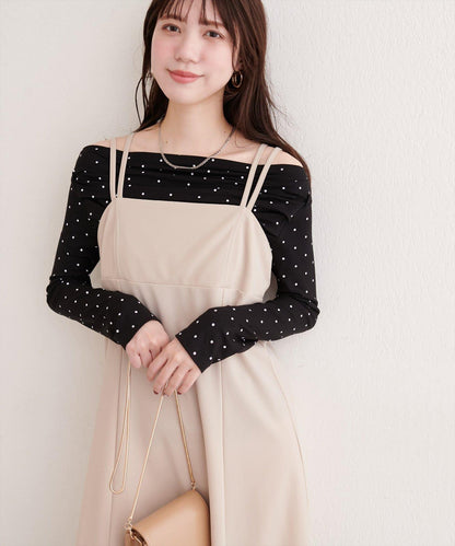 波點圖案垂墜感套頭衫