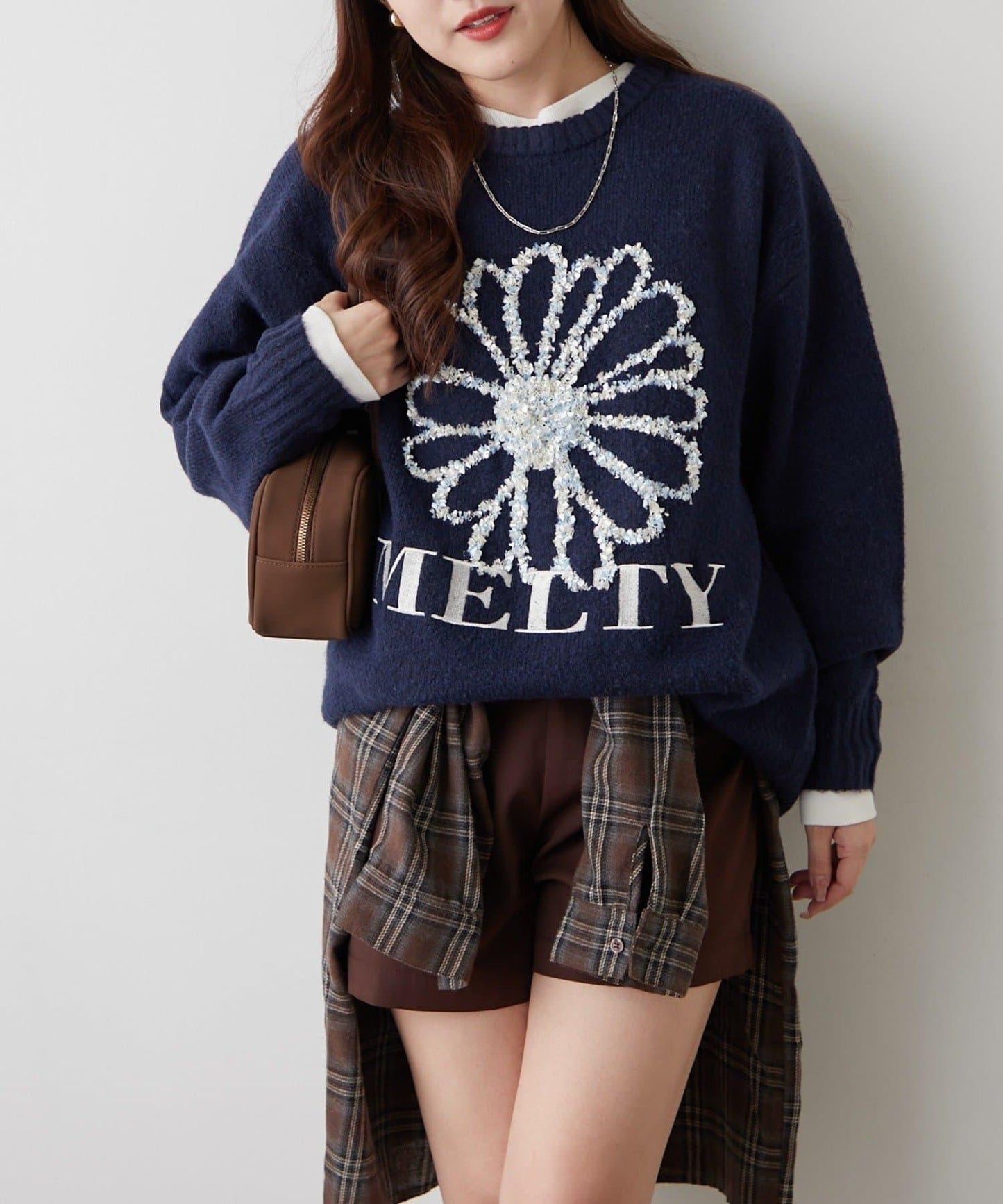 花卉提花針織毛衣