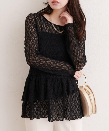 全蕾絲層疊上衣