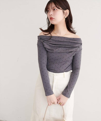 波點圖案垂墜感套頭衫