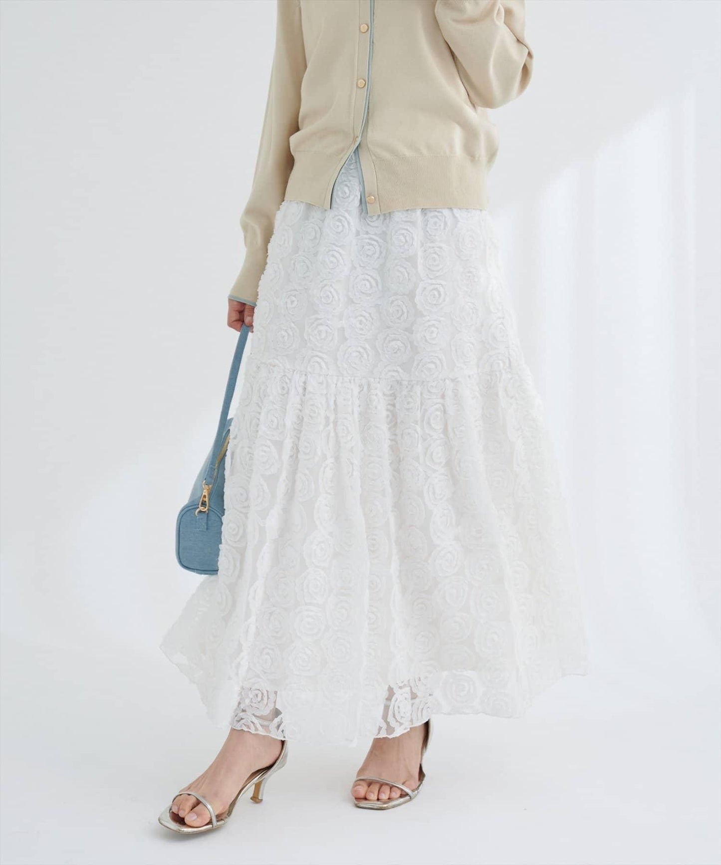 花卉網紗蓬鬆半身裙