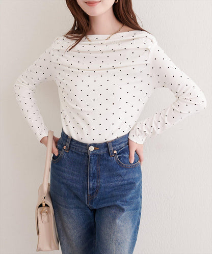 波點圖案垂墜感套頭衫