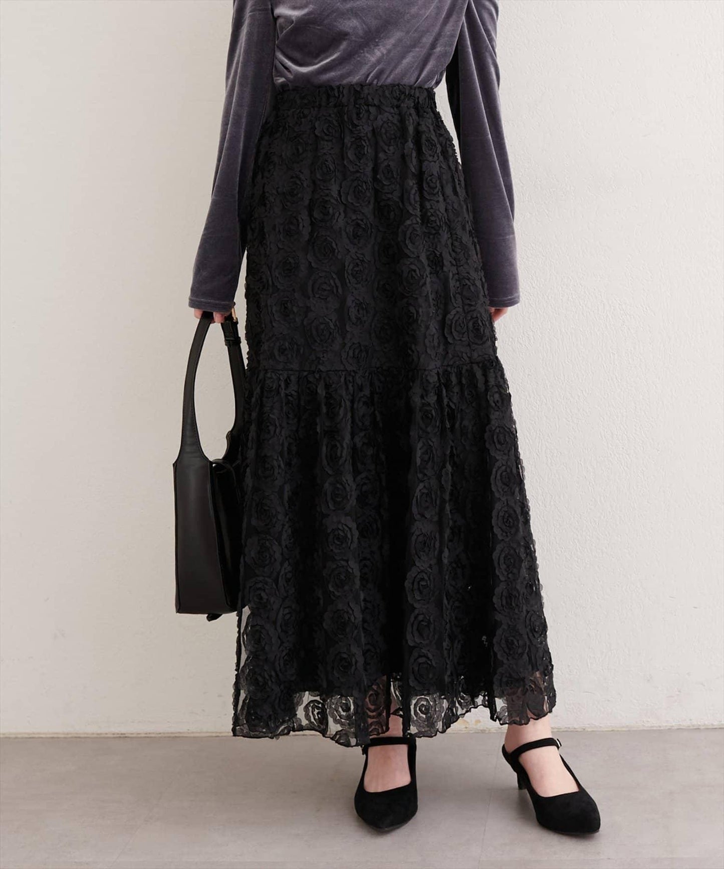 花卉網紗蓬鬆半身裙