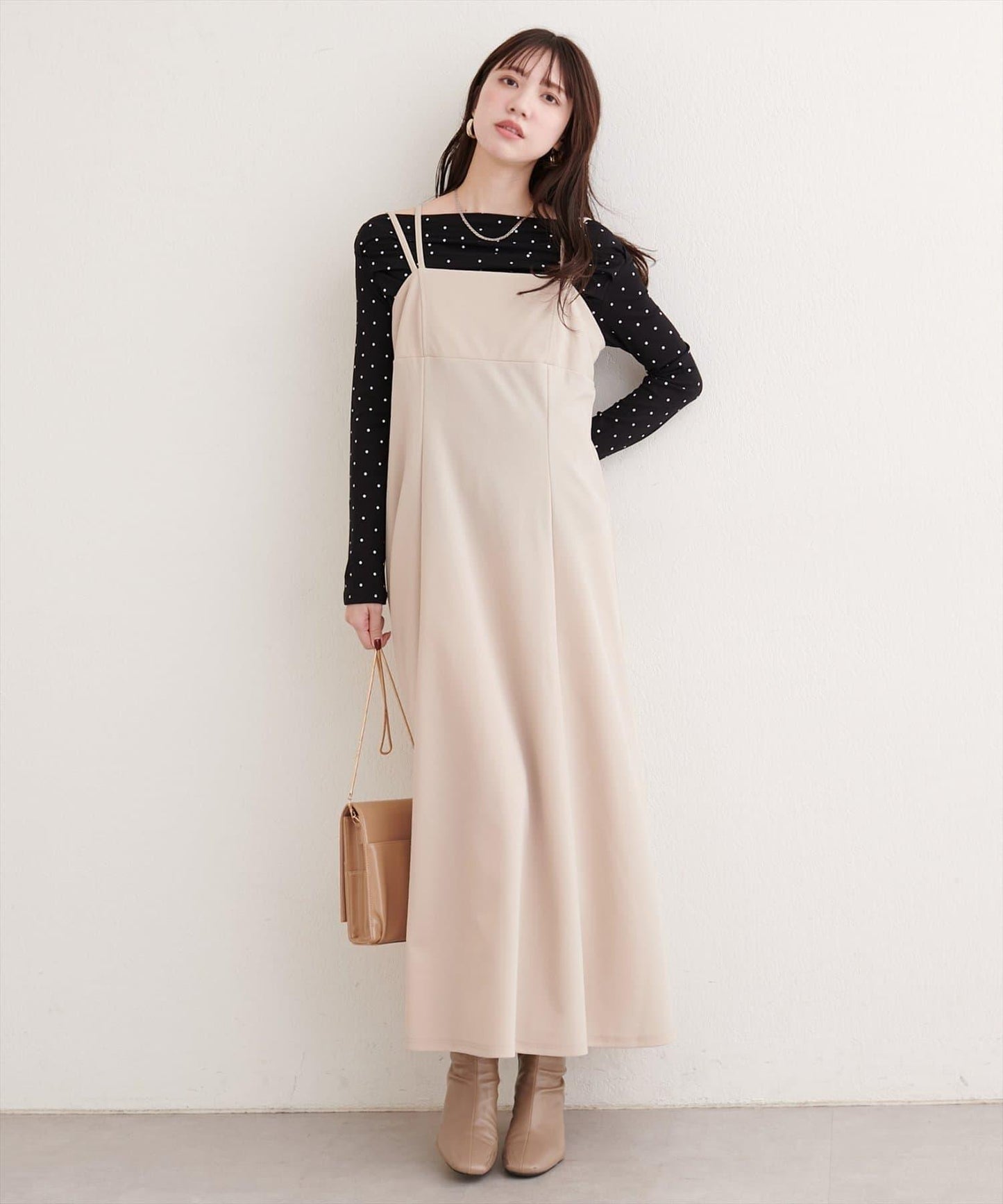 波點圖案垂墜感套頭衫