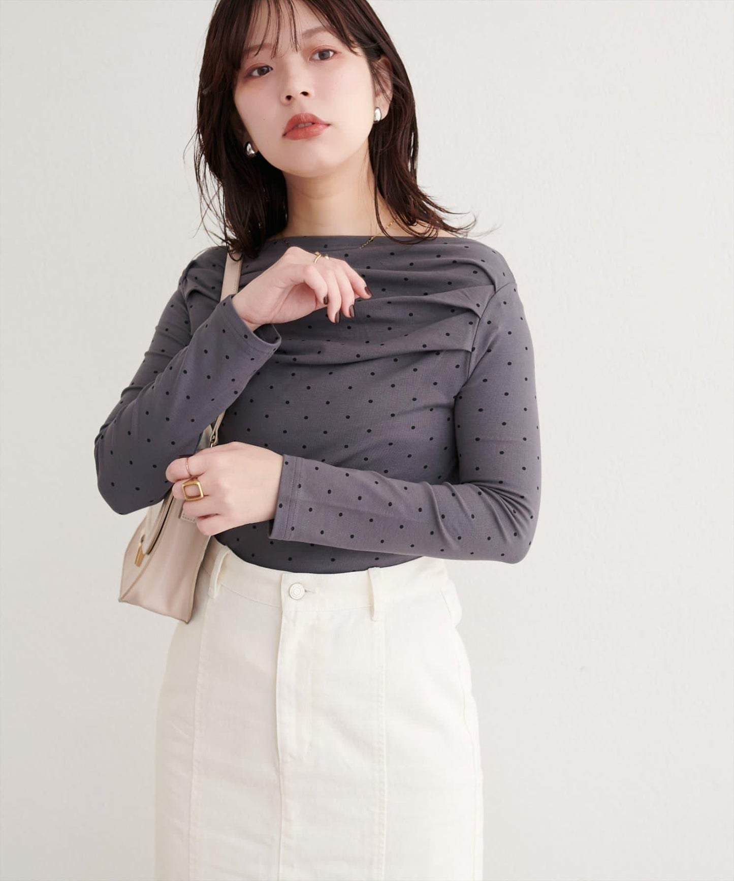 波點圖案垂墜感套頭衫