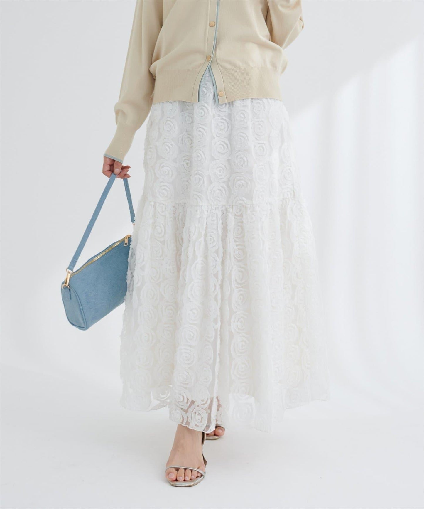 花卉網紗蓬鬆半身裙