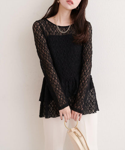 全蕾絲層疊上衣
