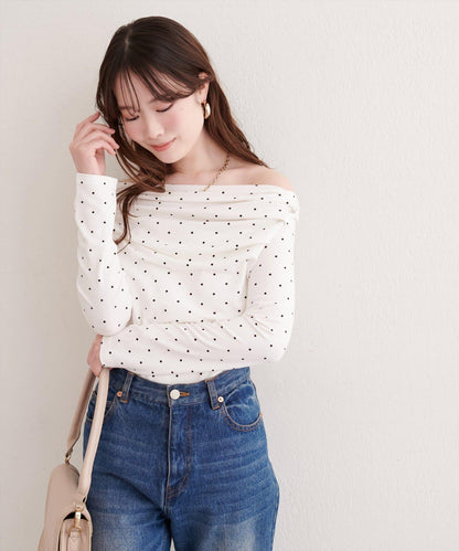 波點圖案垂墜感套頭衫