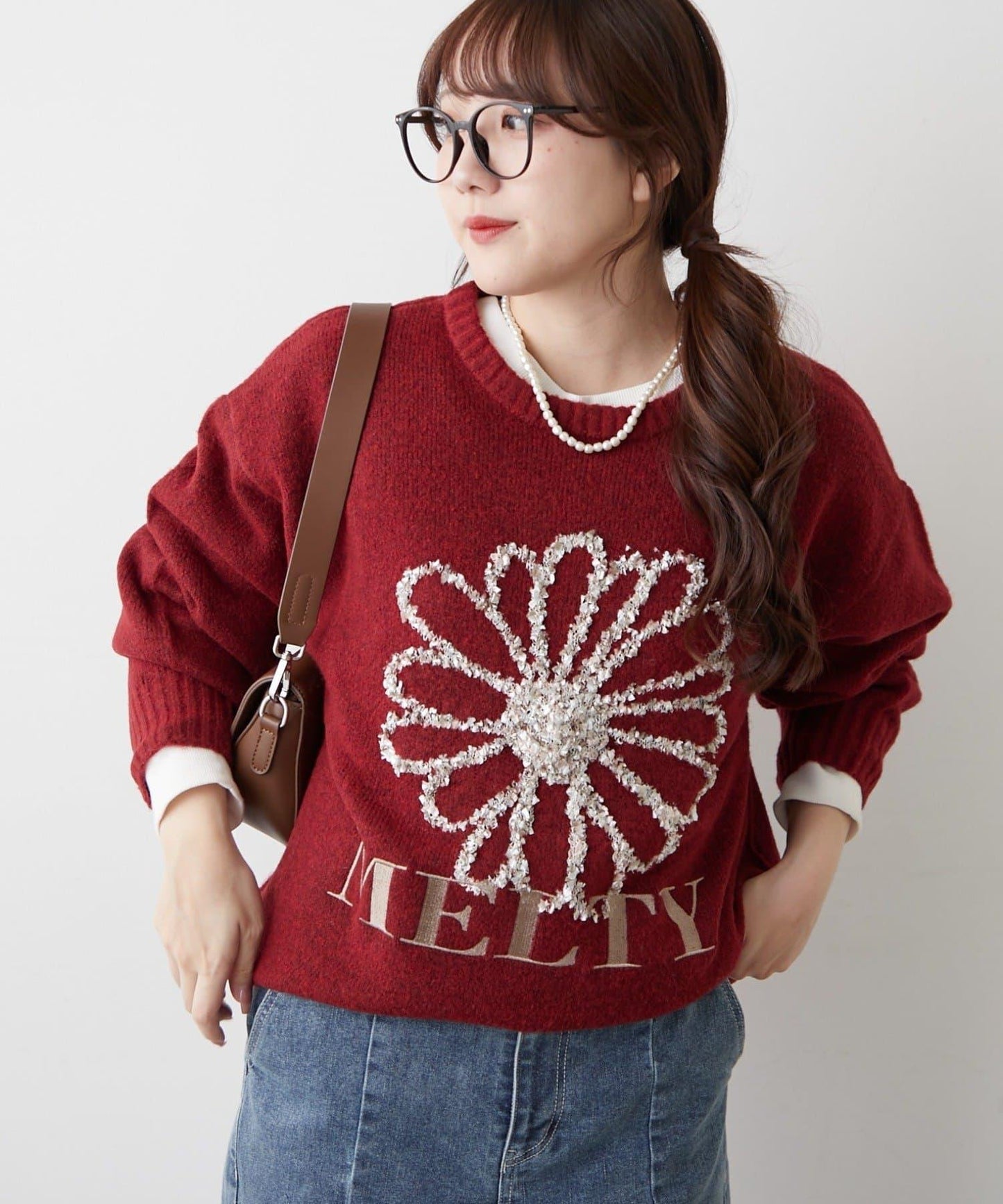 花卉提花針織毛衣