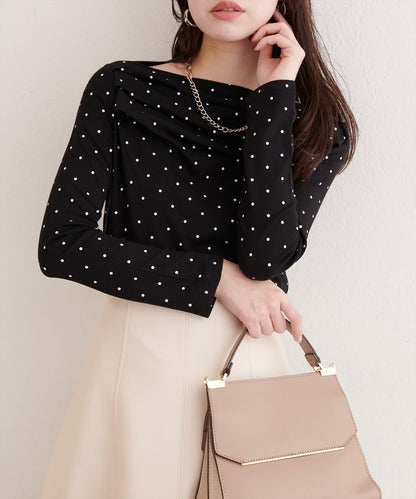 波點圖案垂墜感套頭衫