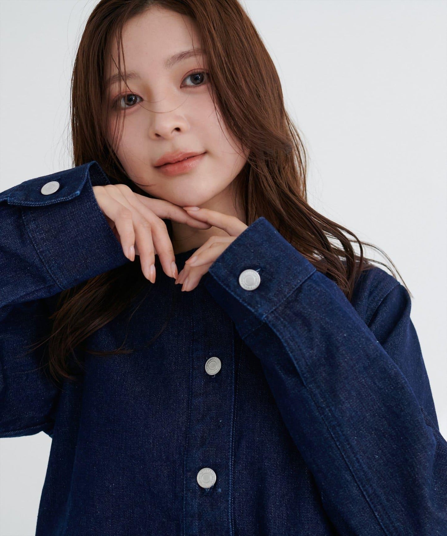 無領荷葉邊牛仔夾克