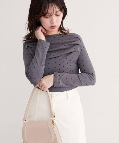 波點圖案垂墜感套頭衫