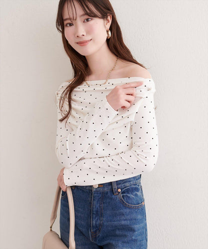 波點圖案垂墜感套頭衫
