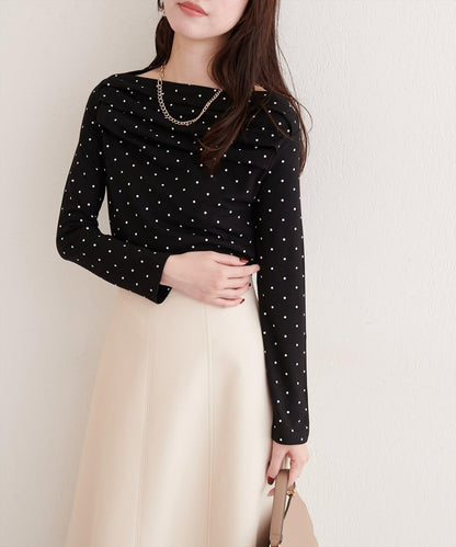 波點圖案垂墜感套頭衫