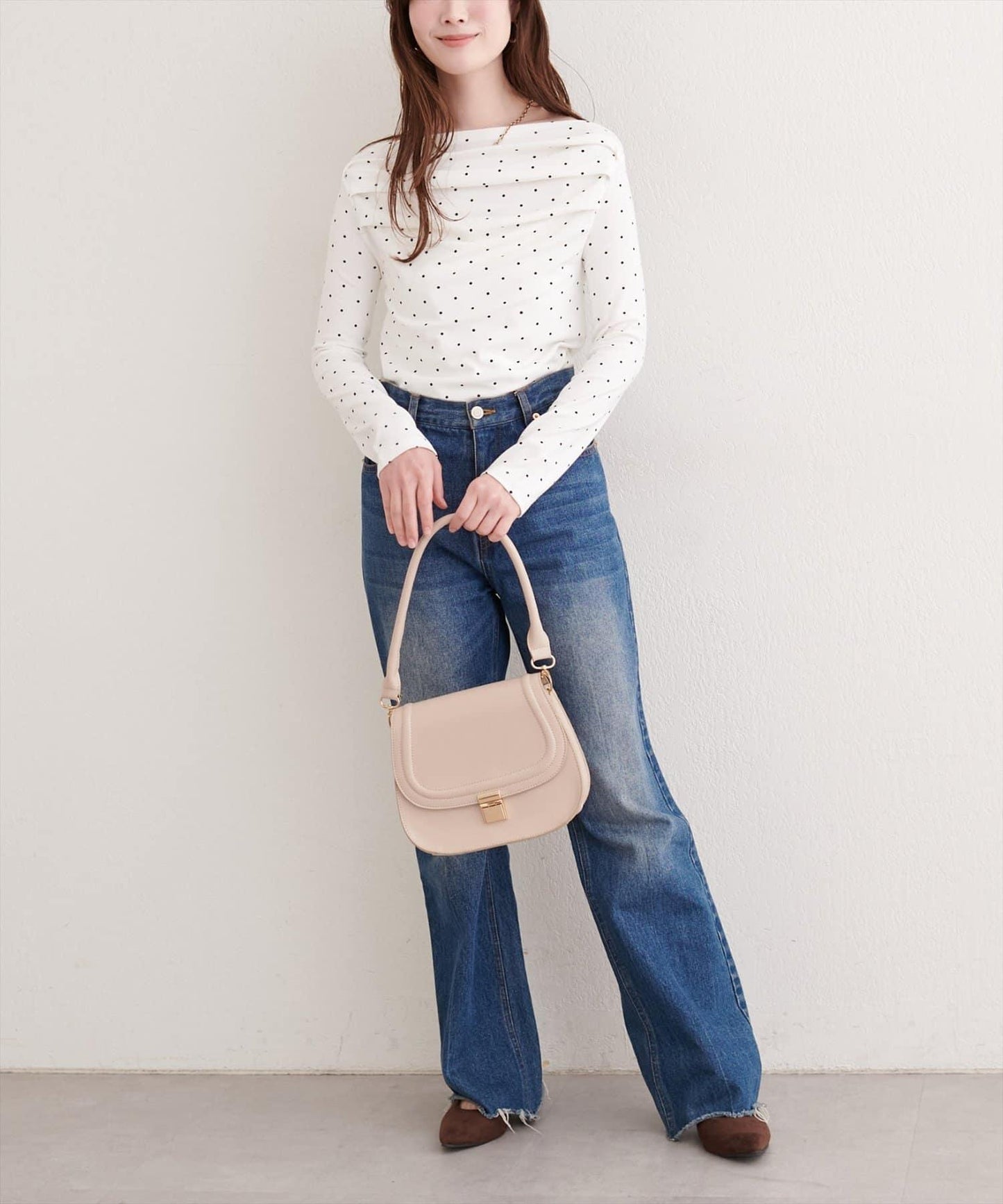 波點圖案垂墜感套頭衫