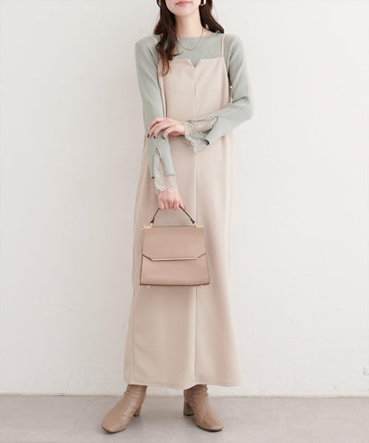 前後兩穿袖口蕾絲羅紋針織衫