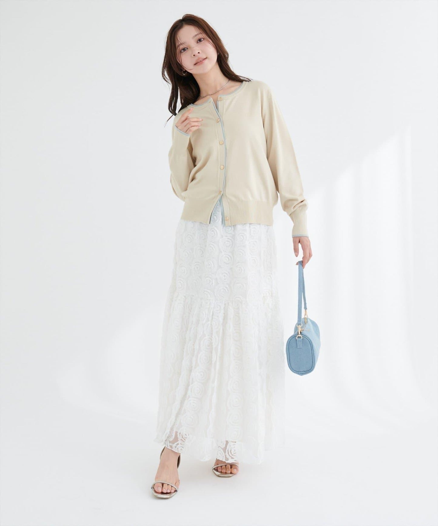 花卉網紗蓬鬆半身裙