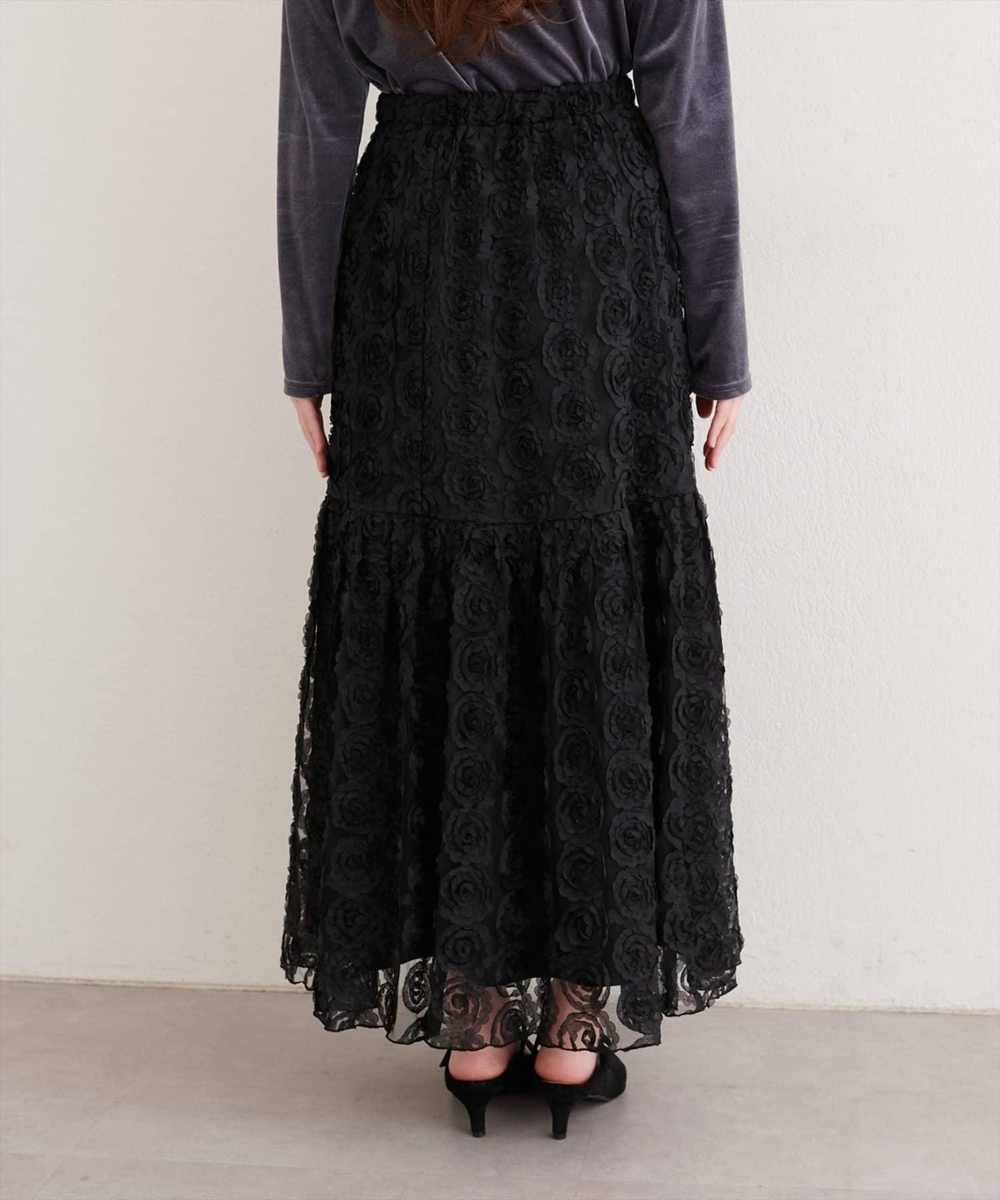 花卉網紗蓬鬆半身裙