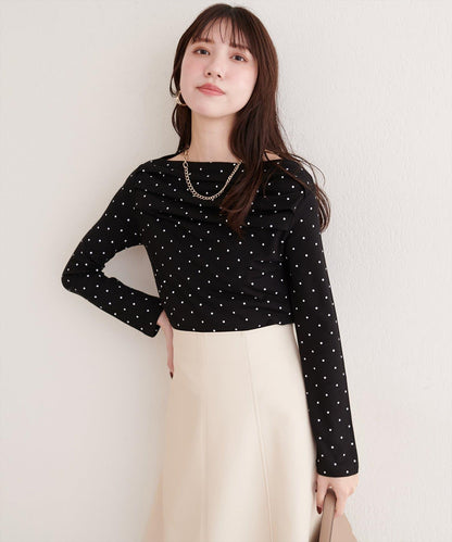 波點圖案垂墜感套頭衫