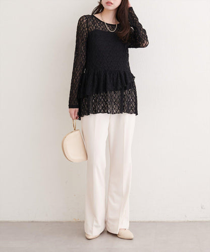 全蕾絲層疊上衣