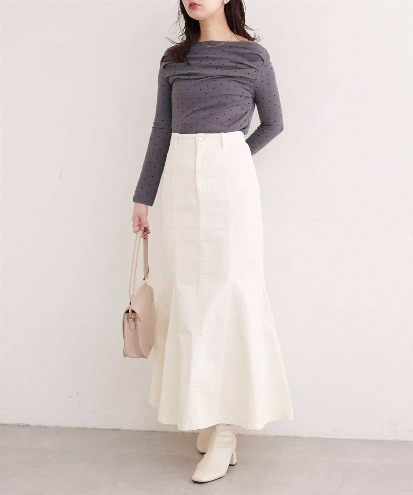 波點圖案垂墜感套頭衫