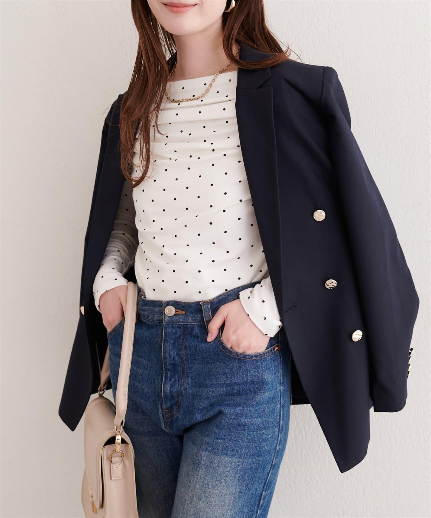 波點圖案垂墜感套頭衫