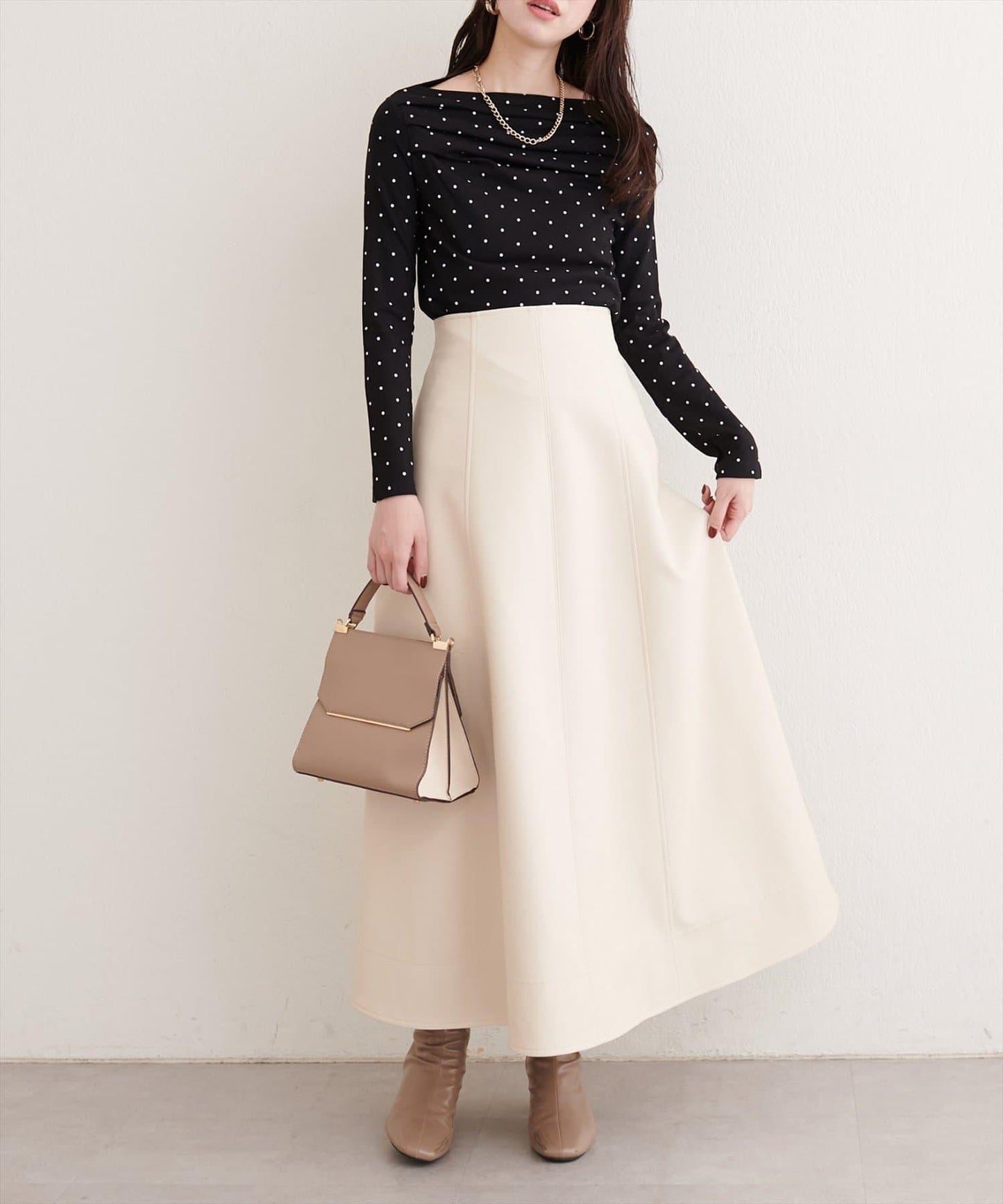 波點圖案垂墜感套頭衫