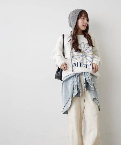 花卉提花針織毛衣