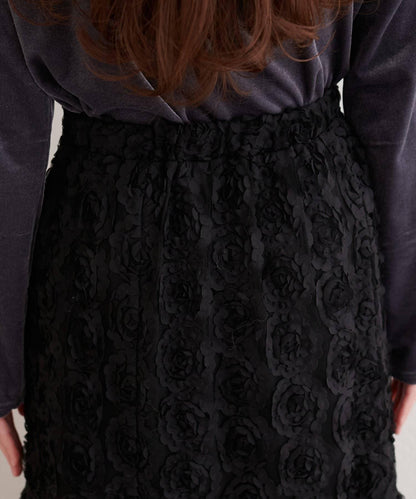 花卉網紗蓬鬆半身裙