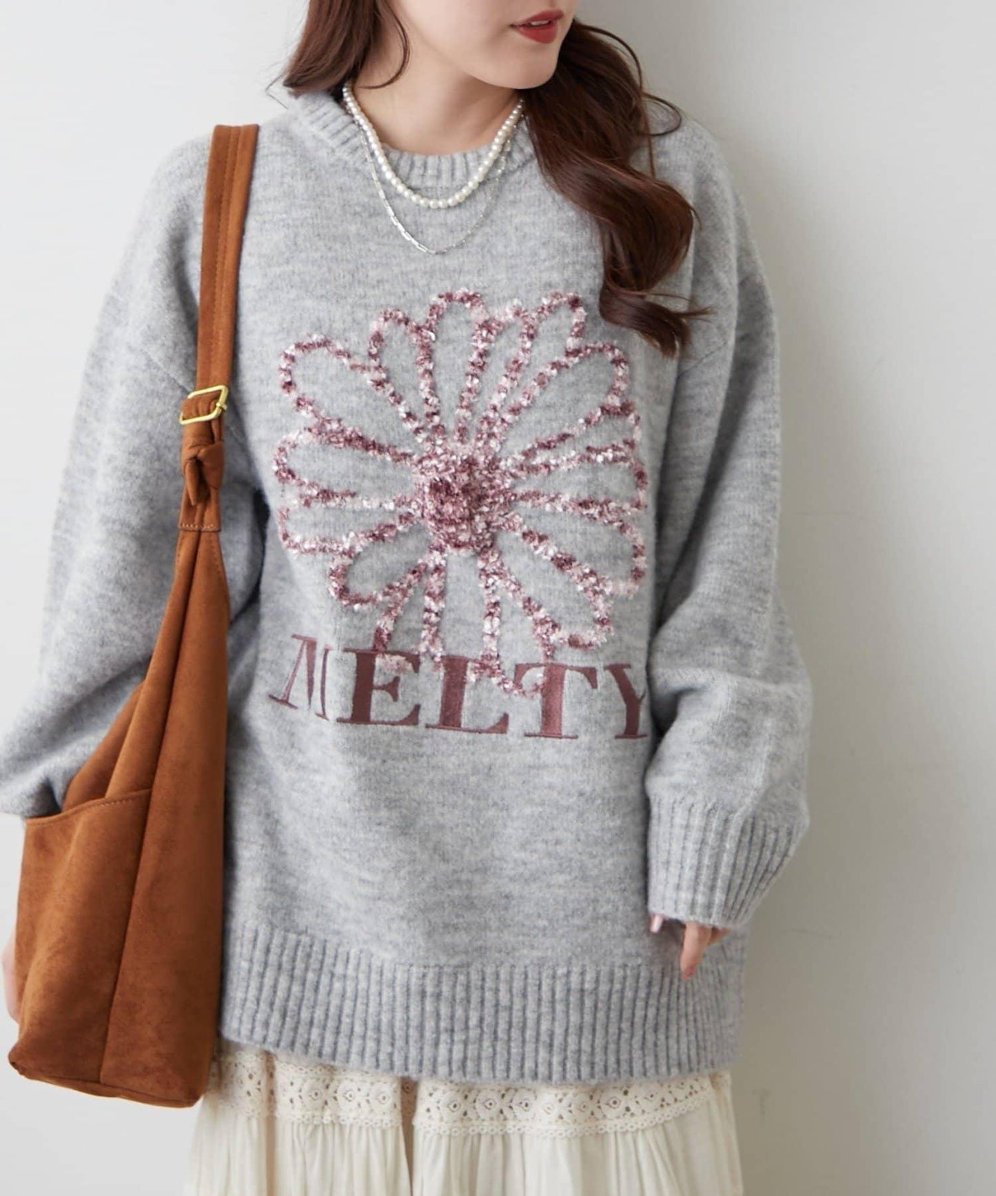 花卉提花針織毛衣