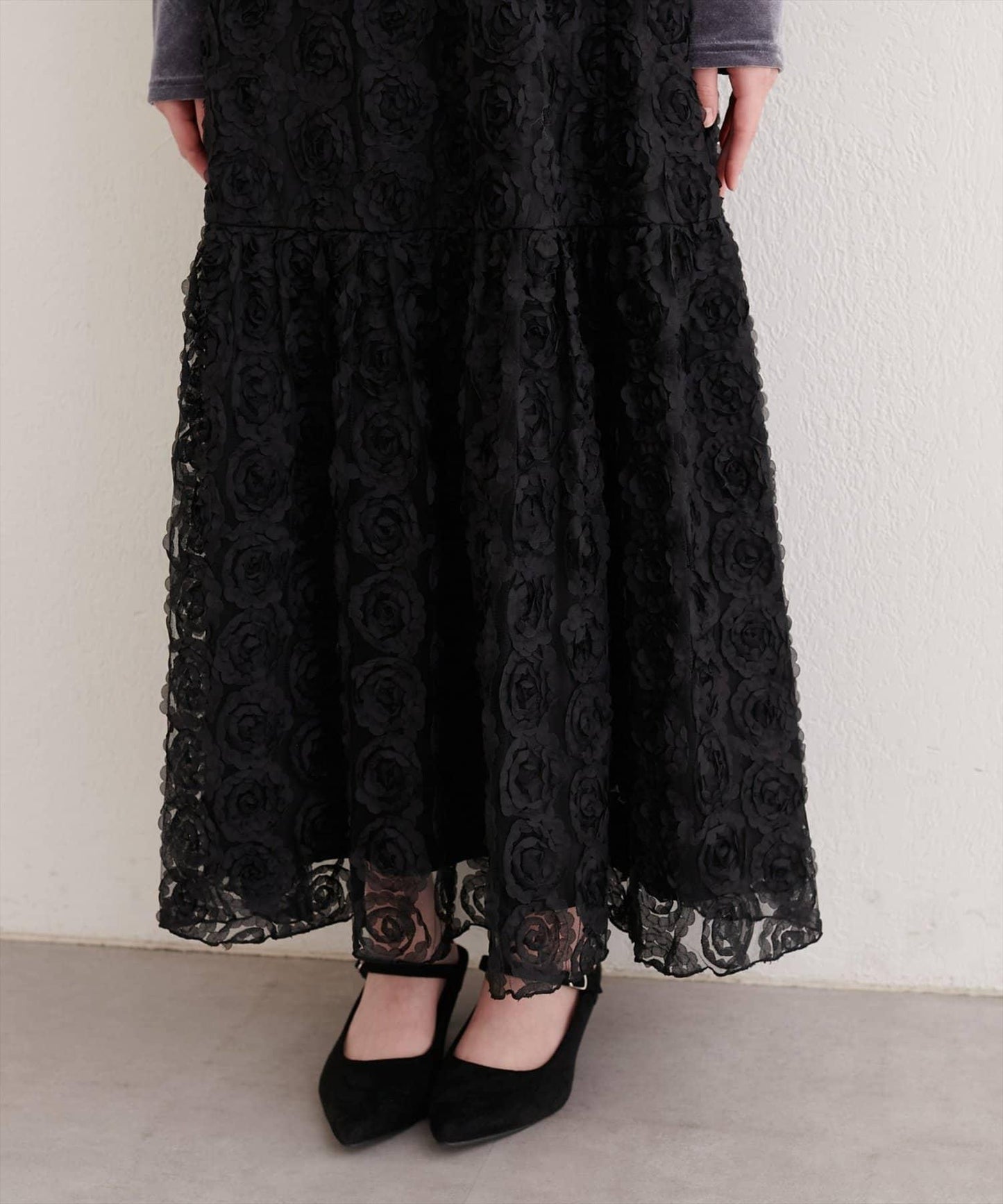 花卉網紗蓬鬆半身裙