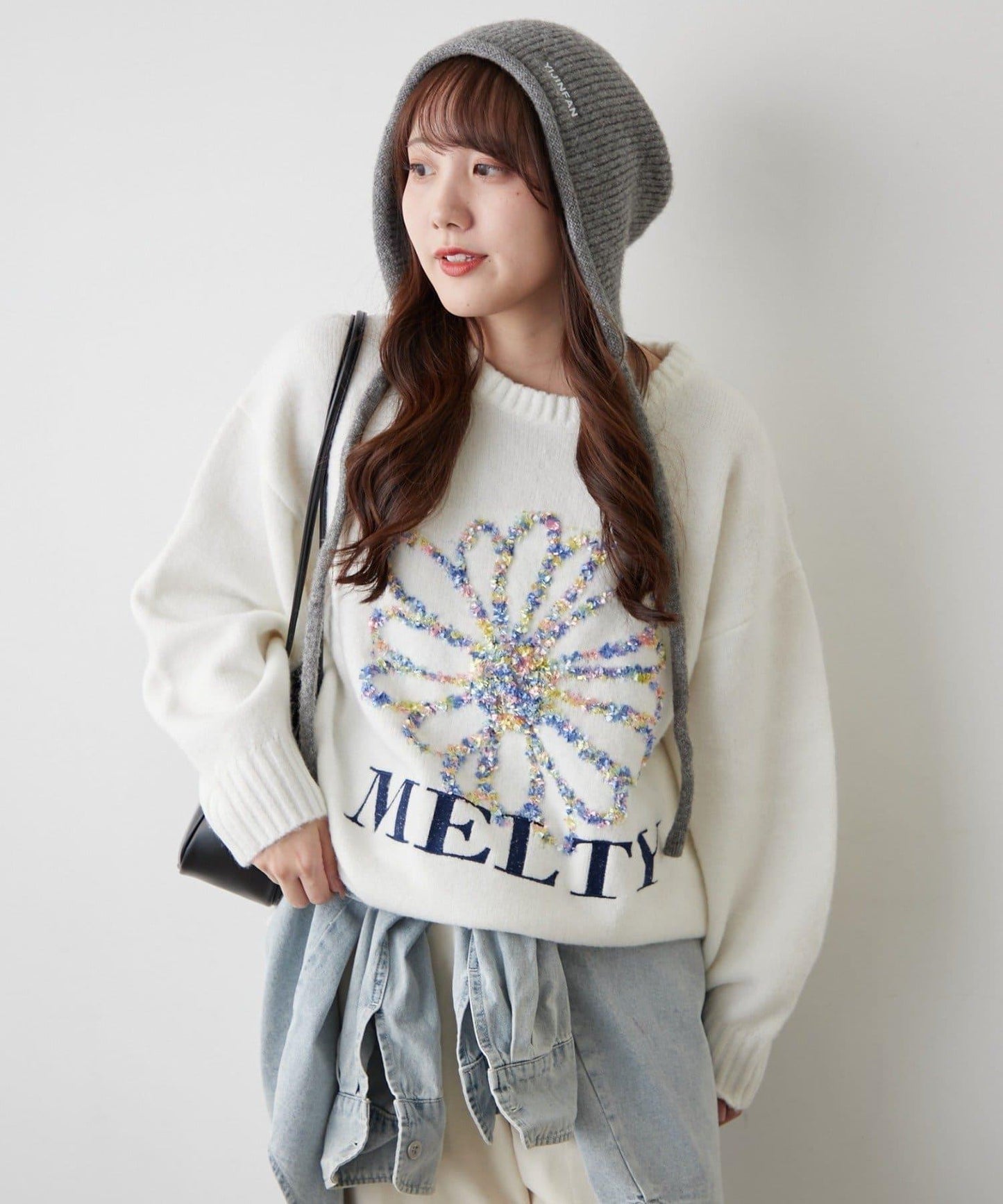 花卉提花針織毛衣