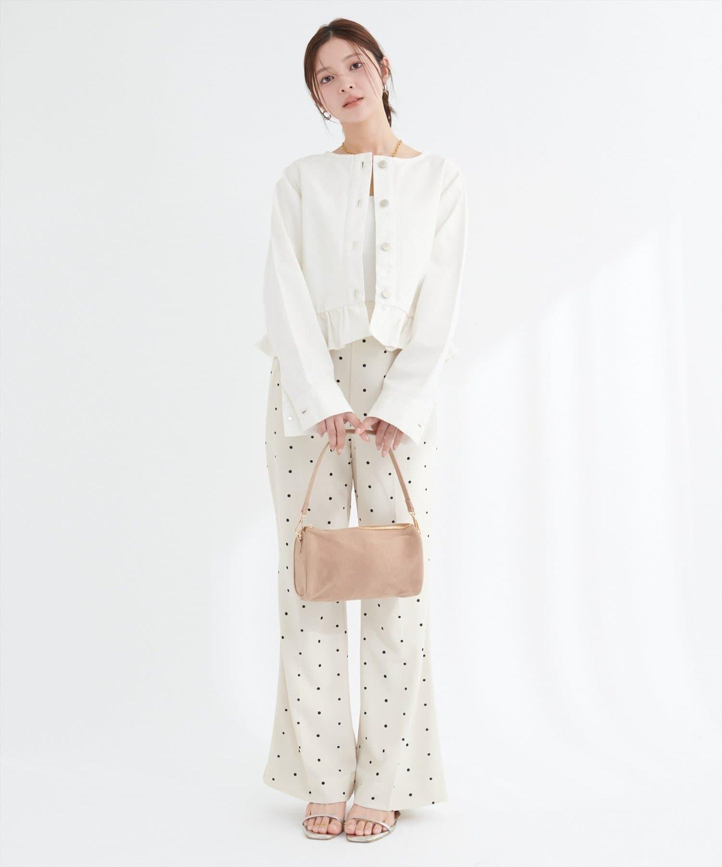 無領荷葉邊牛仔夾克