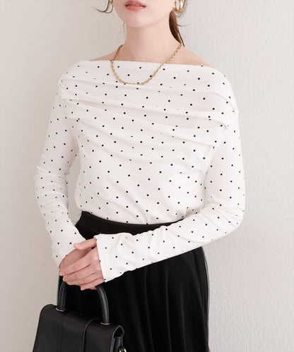 波點圖案垂墜感套頭衫