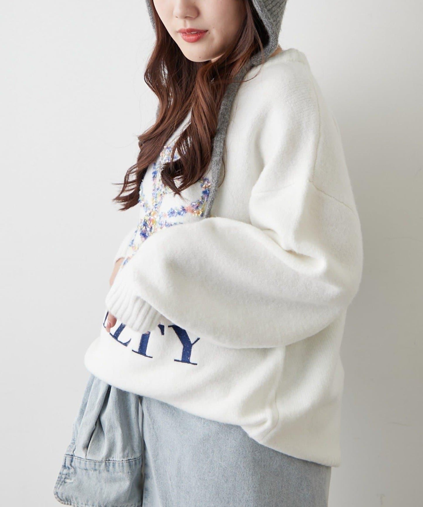 花卉提花針織毛衣