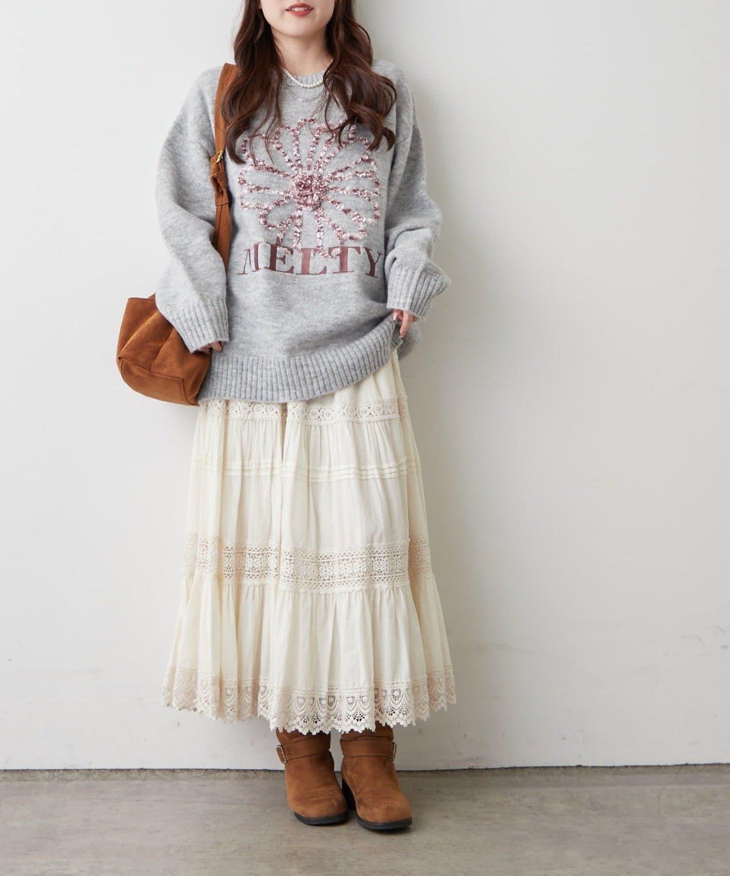 花卉提花針織毛衣