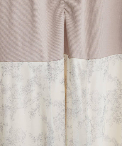 花卉圖案網紗連衣裙