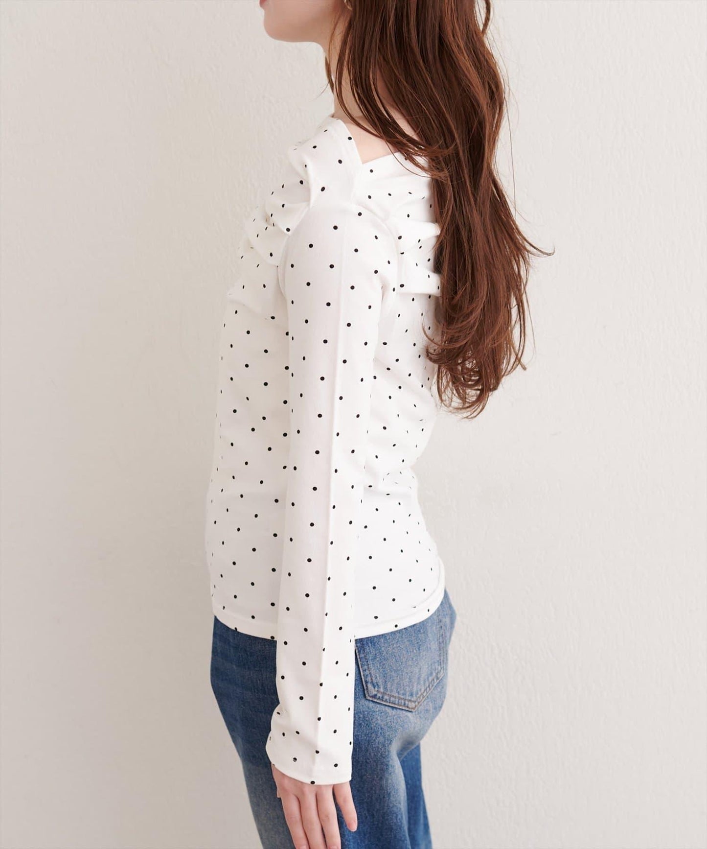 波點圖案垂墜感套頭衫