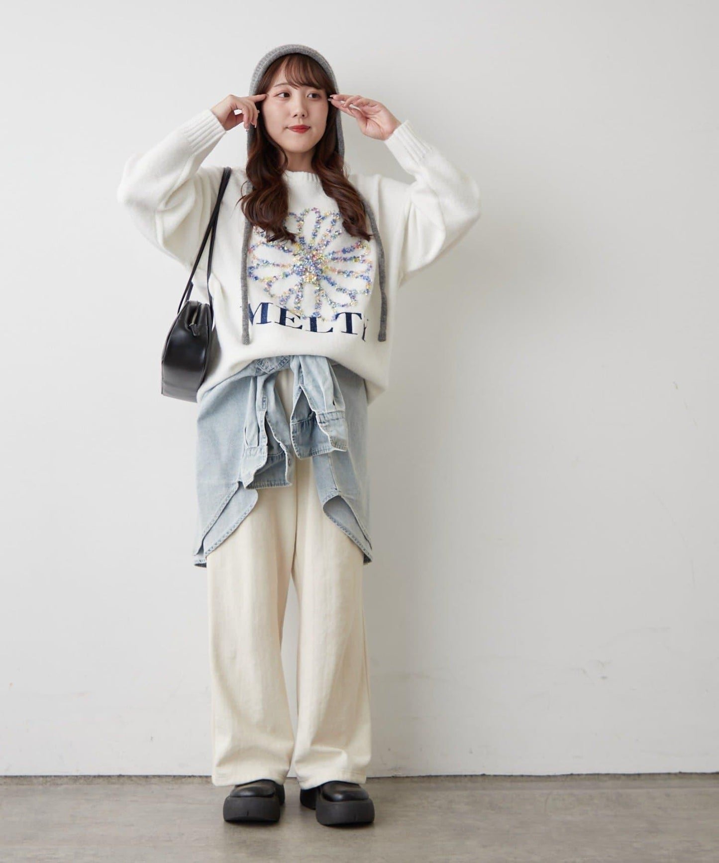 花卉提花針織毛衣