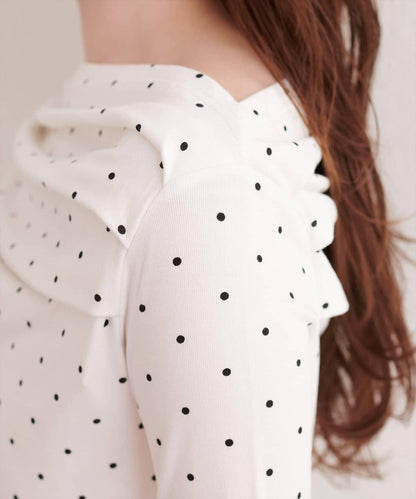 波點圖案垂墜感套頭衫