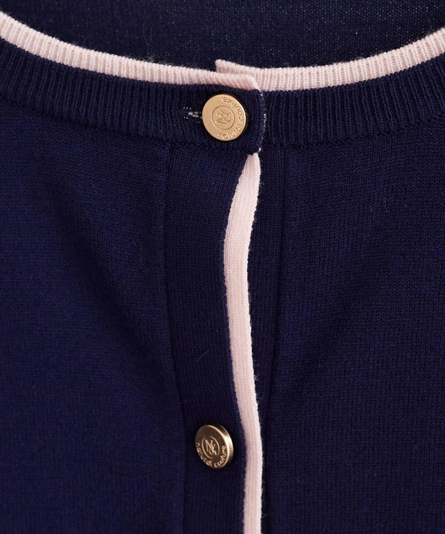 拼色金色紐釦針織開衫