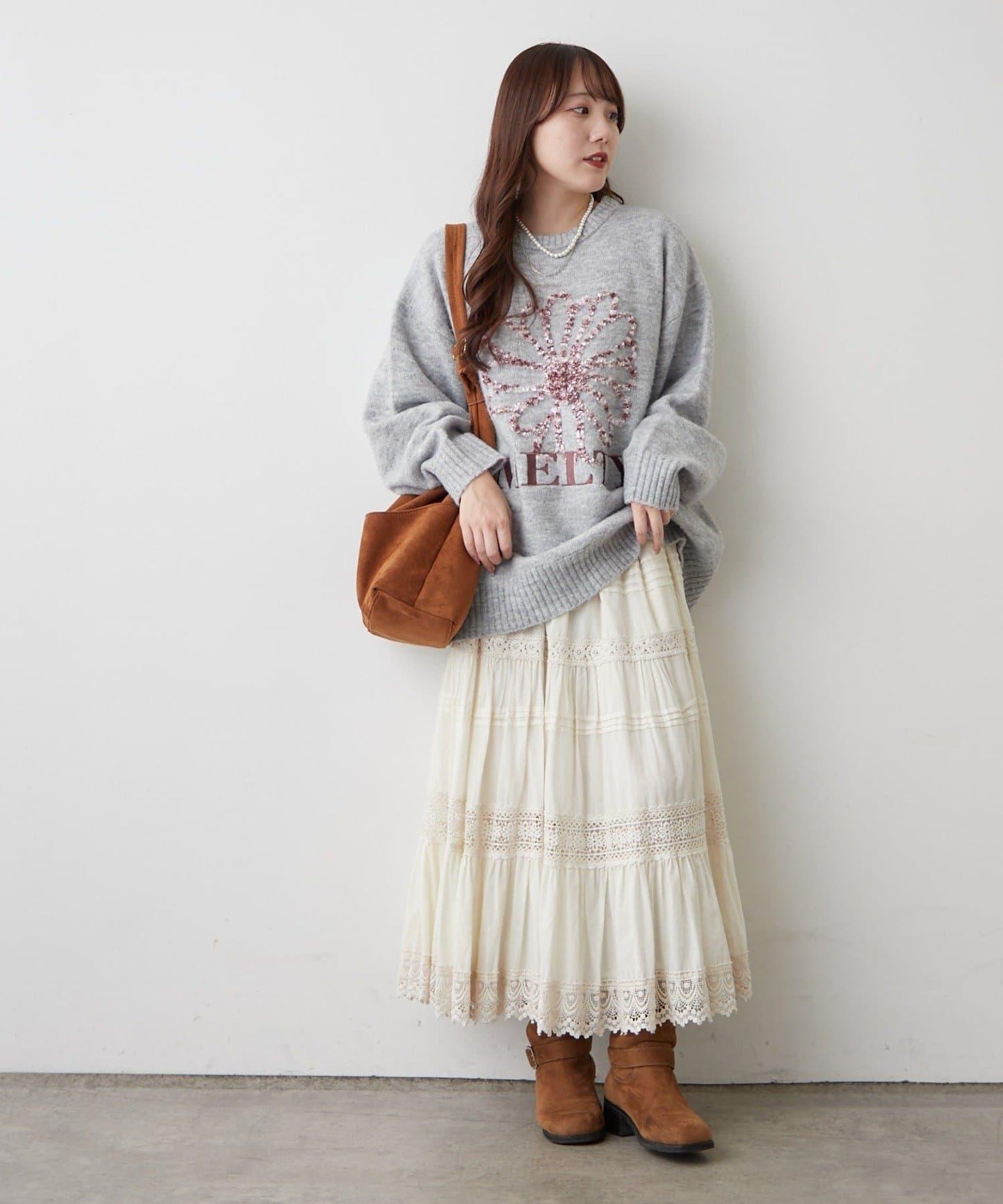 花卉提花針織毛衣