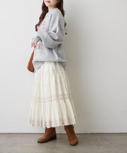 花卉提花針織毛衣